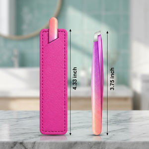 แหนบคิ้วสแตนเลส ปลายแหลม ทรงเฉียง ทนทาน พร้อมกล่อง ขนาด 3.75 นิ้ว สีชมพูไล่เฉด - Product Image 4