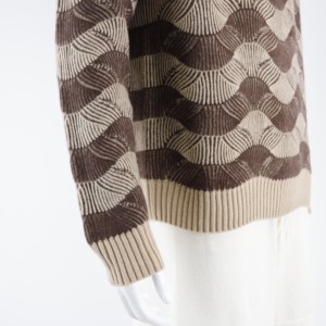 Oem Unique Wave Pattern Round Neck Pull tricoté pour hommes 100% Pull en <span class=keywords><strong>laine</strong></span> - Product Image 6