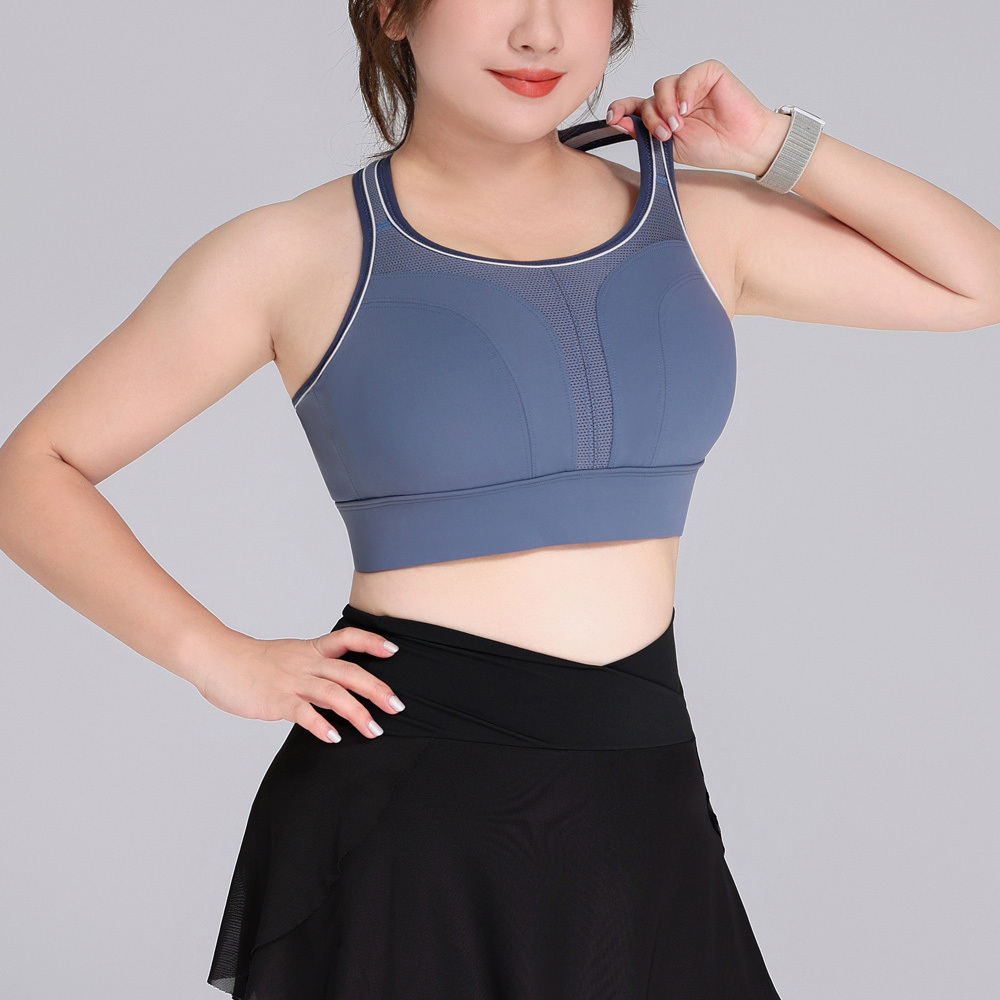 Plus Size XXXXL Women's Sports Bra Breathable Lightweight Gym Training Fitness Top with Adjustable Straps Shockproof Yoga Wear