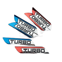Emblème Autocollant Universel 3D en Métal TURBO pour Aile Latérale de Voiture et Coffre Arrière pour Audi BMW Ford VW Skoda Peugeot Renault