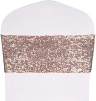 Bande de chaise de mariage en polyester à paillettes extensible pour banquet, fête d'anniversaire, décoration de la maison, hôtel
