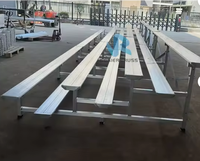 Tribune portable en aluminium de qualité à 3 rangées, sièges bleus pour gymnase intérieur avec roues