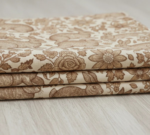 Tissu en coton imprimé motif lapin mignon et jardin botanique, vendu au mètre, tissu en coton de qualité supérieure pour la couture, la confection de robes, chemises et accessoires - Product Image 3