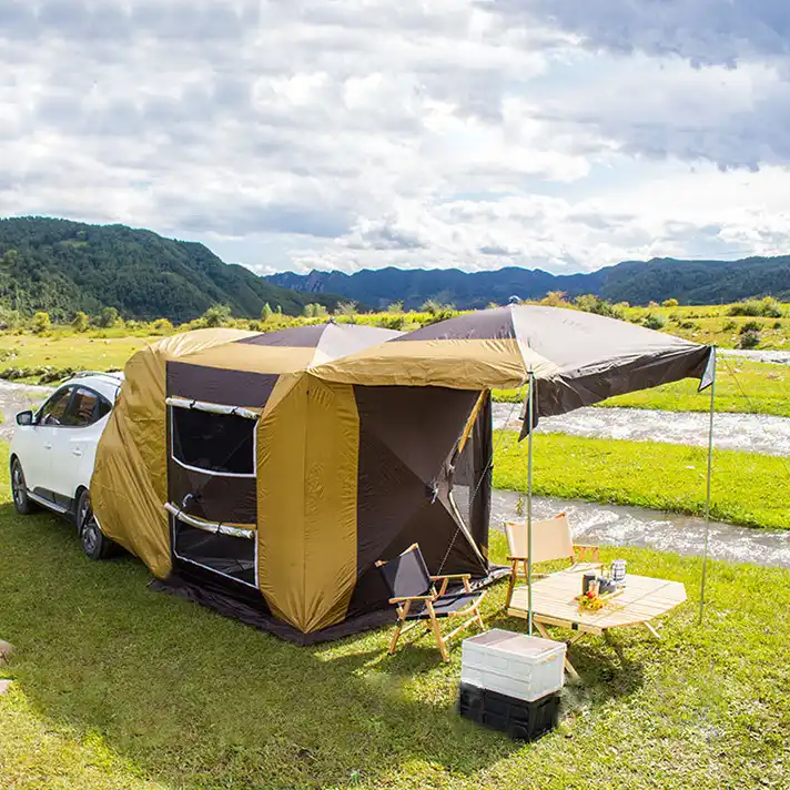 équipement extérieur portable pliable connectable hayon auvent camping  voiture arrière tente suv van auvent tente pour le camping