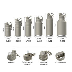 Copo de café com água de aço inoxidável com isolamento de parede dupla garrafa de água potável direta com logotipo personalizado - Product Image 4