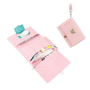 Logo OEM <span class=keywords><strong>Sac</strong></span> d'organisation de voyage pour couches <span class=keywords><strong>Sac</strong></span> de lingettes multifonctionnel pliable et suspendu <span class=keywords><strong>Sac</strong></span> de rangement en coton pour emballage à plusieurs compartiments - Product Image 2