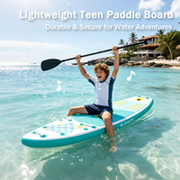 Planche à pagaie gonflable vert menthe de 9'6'' pour adolescents, SUP junior stable de 290 cm, épaisseur de 13 cm, planche de stand-up pour jeunes, 6 pouces
