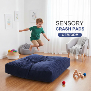 Coussins de protection sensoriels OEM pour enfants autistes, tapis de protection pour enfants avec blocs de mousse et housse lavable pour les enfants qui sautent, jouent, bleu - Product Image 1