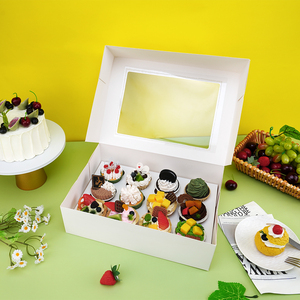 24 lỗ <span class=keywords><strong>cupcake</strong></span> hộp có thể gập lại với cửa sổ rõ ràng cấp thực phẩm bánh bao bì biểu tượng tùy chỉnh bán buôn bánh rán Muffin hộp bánh cưới - Product Image 1