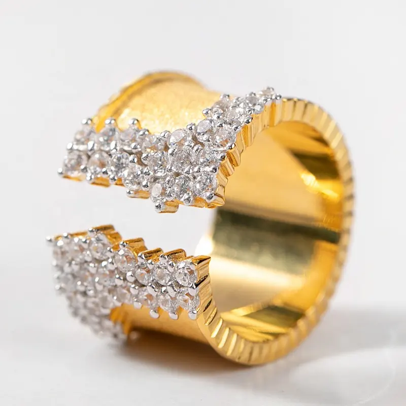 Ins популярное итальянское Открытое кольцо для двора свободного размера в стиле ретро и элегантное серебряное позолоченное кольцо S925