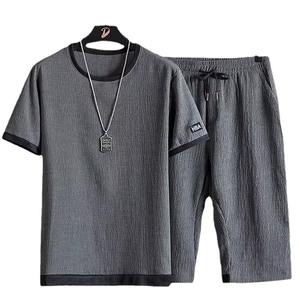 Completo Sportivo Casual da Uomo Taglie Forti Estivo Stile Coreano all'Ingrosso con Maglietta a Maniche Corte e Pantaloncini - Product Image 5