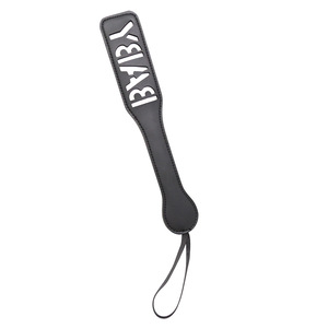 Cuero <span class=keywords><strong>Beat</strong></span> Paddle cuerda negra tallada letras PU raqueta para adultos diversión azotar Paddle mujeres SM productos sexuales - Product Image 2