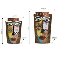 Juego de Macetas con Diseño Cubista, Regalo Ideal, Florero Abstracto con Forma de Cabeza, Maceta Colorida para Entusiastas del Arte, Decoración Moderna para el Hogar