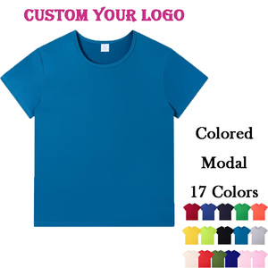 Wholesale Custom Heat-Transfer <strong>Print</strong> Logo Colored <strong>Modal</strong> Men's T Shirt Blank Plain Unisex TShirt High Quality T Shirt for Men - Product Image 1
