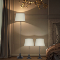 Lampes de table et de sol intelligentes LED classiques du milieu du siècle, abat-jour en tissu élégant pour chambre à coucher et salon, design du milieu du siècle