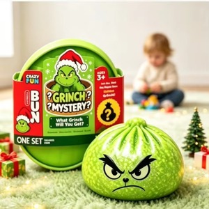 Juguete Blandito de Navidad Grinch Mystery Dumplings TPR de Rebote Lento, Caja Sorpresa, Juguete Antiestrés Fidget, Set de Regalo al por Mayor - Product Image 1
