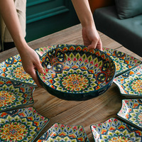 Vente en gros d'assiettes en céramique de Bohême en porcelaine nordique de haute qualité vaisselle de fête et décorations de table