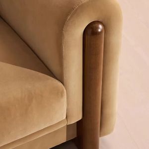 Divano in Velluto Stile Retrò Francese, Design Mid-Century, Tre Posti, per Piccoli Soggiorni, Appartamenti <span class=keywords><strong>e</strong></span> Hotel - Product Image 4