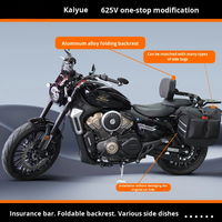 Pour Kove 625v : Sacoche latérale en cuir personnalisée, boîte arrière en toile, pare-chocs, dossier pliable – Accessoires de modification pour moto