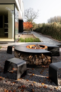 Outdoor Smokeless Corten Metal Round <b>Fire</b> <b>Pit</b> <b>Table</b> With Seats GF01 Outdoor <b>Fire</b> <b>Pit</b> GF01 - Product Image 5