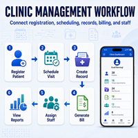 Développement d'applications de gestion clinique fiable pour iOS et Android avec enregistrement des patients et planification des rendez-vous