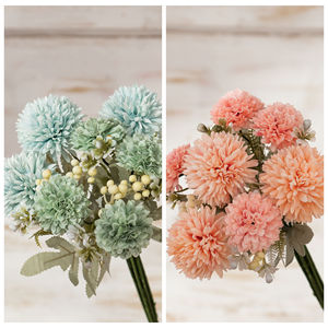 Bouquet de fleurs artificielles CallaFloral bleu clair et rose, bouquet de mariage à tenir en main, décoration en tissu tissé - Product Image 3