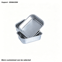 Contenant alimentaire jetable en aluminium de 300 ml, petit format rectangulaire, écologique, pour repas en avion et préparation de repas individuels - Vente en gros