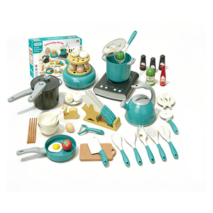 Ensemble de cuisine pour enfants : comptoir, réfrigérateur, armoire, étagère – Jouet d'imitation pour une pratique active et un plaisir familial - Product Image 1