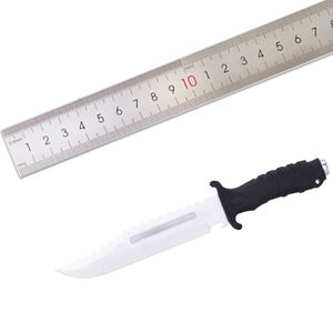 سكين بووي تكتيكي من الفولاذ المقاوم للصدأ بنصل ثابت كامل الطول للتخييم والبقاء على قيد الحياة في الهواء الطلق مع غمد نايلون - Product Image 6