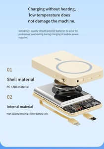 Tbfitportable Mini ngân hàng điện công suất cao <span class=keywords><strong>5</strong></span> \ 10000mAh 15W nhanh sạc đầu ra từ sạc không dây cho On-The-Go điện - Product Image 6