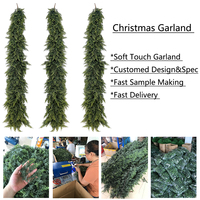 Guirlande de cèdre artificiel réaliste, épaisse et luxuriante, toucher doux, style cyprès/cèdre/pin, pour décorations de Noël, directement de l'usine