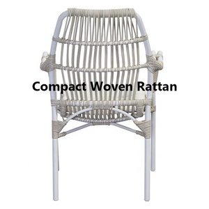 Trắng Bắc Âu Patio Cafe 5 Mảnh Wicker Ăn Đặt Đồ Nội Thất Ngoài Trời Vườn Mây Nhôm Bảng Và 4 Chỗ Ngồi Ghế - Product Image 4