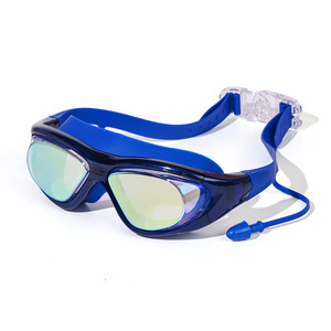 แว่นตาว่ายน้ำเคลือบด้วยไฟฟ้ากันน้ำสำหรับผู้ใหญ่แบบความละเอียดสูงพร้อมที่อุดหูแบบสวมใส่ได้ทุกขนาด - Product Image 1