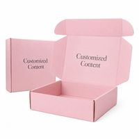 Boîtes d'expédition pour vêtements, sous-vêtements, emballages roses personnalisés, boîtes en carton ondulé imprimées avec logo