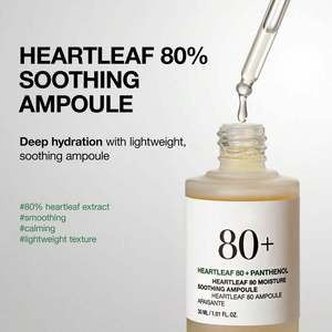 Ampoule apaisante Heartleaf 80+ 30 ml, essence hydratante pour le visage, peaux sensibles - Product Image 3