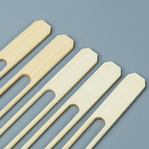 Đôi <span class=keywords><strong>prong</strong></span> teppo tre dùng một lần xiên dài BBQ công cụ cho cắm trại và nhà bếp sử dụng với biểu tượng tùy chỉnh - Product Image 4