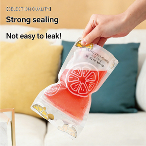 Customized Freezable Juice Translucent Reclosable Stand up Zipper Plastic <strong>Pouches</strong> Cold Hot <strong>Drink</strong> Bags for Adults &amp; Kids OEM - Product Image 2