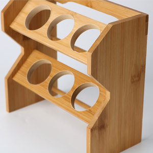 2 Tier <strong>Natural</strong> Bamboo Kitchen Spice Rack Condiment Storage Organizers <strong>Shelf</strong> with Jars for Kitchen - Product Image 5