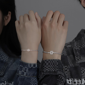 Knot Of Love Couple Bracelets Tibetan Silver Bowknot Design For Men And Women Gift Jewelry - Product Image 2