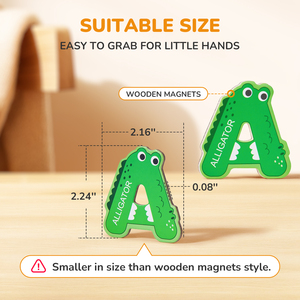 Lettres magnétiques éducatives Joycat : 26 lettres majuscules d'animaux, chiffres, symboles mathématiques pour les tout-petits et les enfants, <span class=keywords><strong>jeux</strong></span> d'apprentissage de l'orthographe - Product Image 3