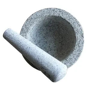 Large unpolished stone granite bowl & pestle for Maximum friction for shearing and grinding