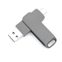 USB Flash Drive untuk Komputer Ponsel 64G LOGO Hadiah Kreatif 16G USB Putar Logam 8G USB 2.0 3.0