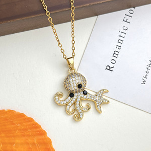 Cute Animal Pendant Necklaces Zinc Alloy Cubic Zirconia Gold Plated Silver <b>Chain</b> Unisex Jewelry Gift - Product Image 5