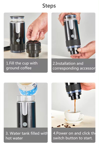 Cafetera Espresso Portátil 2 en 1, Mini, Recargable, Diseño Inalámbrico USB, para Viajes al Aire Libre y Uso en el Automóvil, Hecha de Plástico - Product Image 6