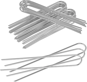 Modern U-Shaped Heavy Galvanized Steel Landscape Garden Staples for Outdoor Fabric Irrigation Hoses and Artificial Turf Nail - Product Image 2