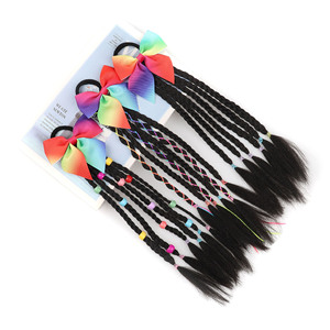 Estensione per Coda di Cavallo con Treccia Sintetica da 12 Pollici con Perline e Fiocco per Bambine - Product Image 4