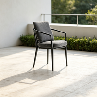 Ensemble table et chaises en rotin d'extérieur pour jardin, cour, balcon, café, salon de thé ou espace lounge extérieur