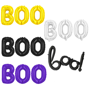 Halloween 16 pulgadas BOO Carta Foil Globos Set Startles Hotel Fiesta Decoración Feliz Halloween BOO Globo Juguetes - Product Image 1