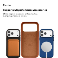Étui de téléphone en cuir véritable de vachette de qualité supérieure avec fonction de charge sans fil et design magnétique anti-chute pour la série iPhone 17