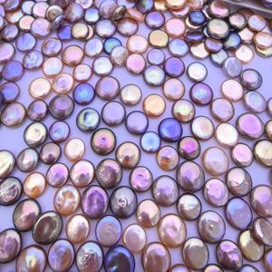 ไข่มุกน้ำจืดทรงเหรียญบาร็อคธรรมชาติ ขนาด 9-11 มม. รูปทรงกระดุม ไข่มุกเม็ดเดี่ยว ขายส่ง - Product Image 4